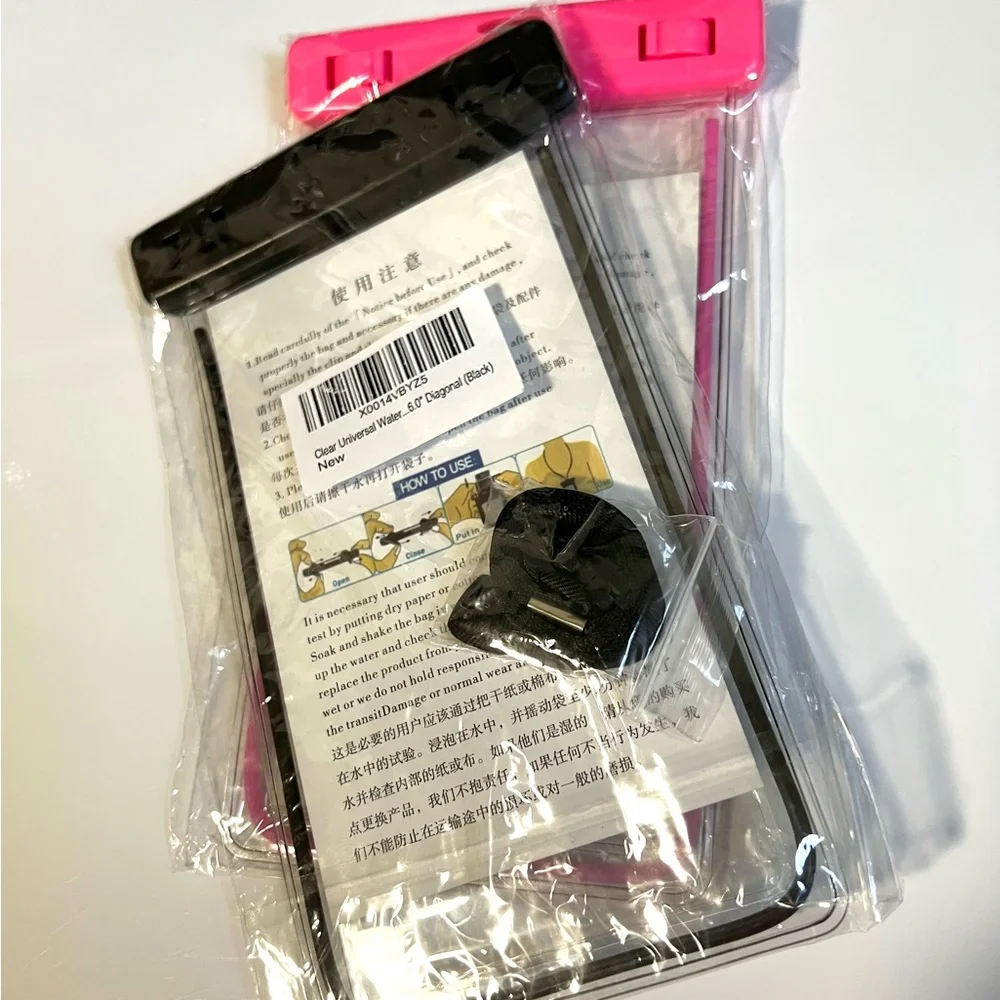 Pink and Black Waterproof Phone Case for Cell Phones (2 cases )
